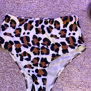 cheetah high wasted bathing suit bottoms xs